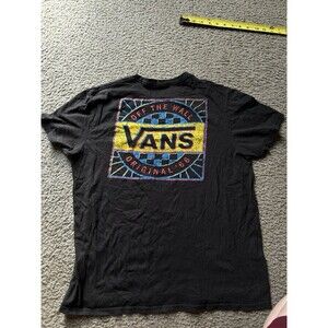 Vans T-Shirt Men's LARGE Graphic Skate Black Short Sleeve
